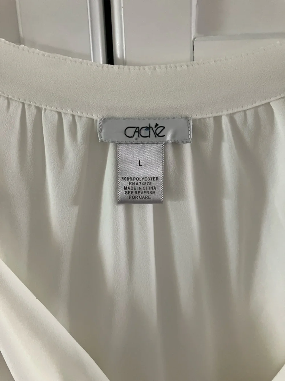Cache Cream Cowl Neck Sleeveless Camisole with Metal Strap Accents - Picture 2 of 9